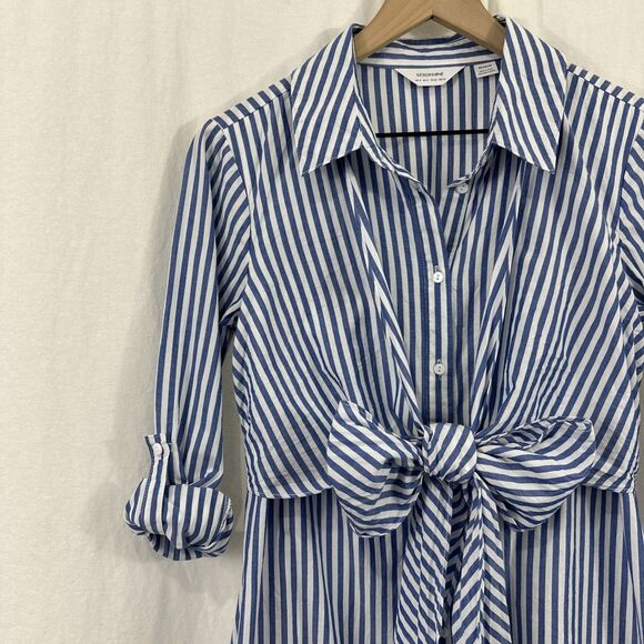 Seraphine Striped Button Maternity Shirt Dress Women’s Size 4 - Picture 5 of 9